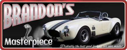 White British Sports Car Sign with Custom Name