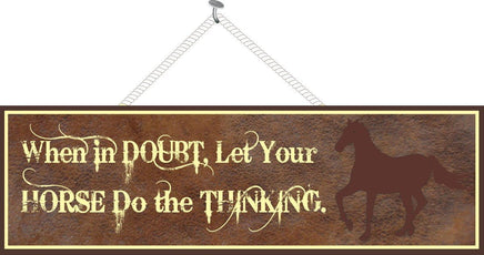 Rustic Horse Quote Sign with Silhouette & Leather-Look Background