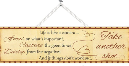 Camera Elegant Inspirational Quote Sign with Film Strip Edge