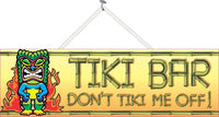 Funny Tiki Bar Sign with Fire & Tribal Mask
