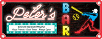 Custom Baseball Sports Bar Sign in Retro Neon