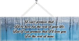 Blue Love Quote Sign with Winter Scene