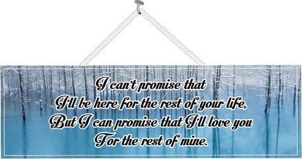 Blue Love Quote Sign with Winter Scene