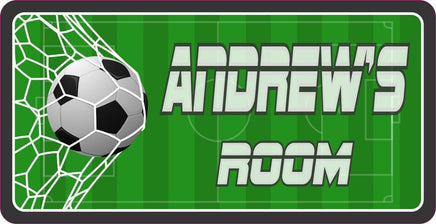 Black Sports Sign with Soccer Ball