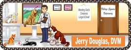 Personalized Veterinarian Sign with Cats and Dogs