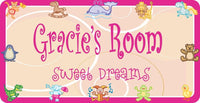Cute Animals Baby Sign with Pink Border