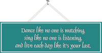 Teal Green Inspirational Quote Sign 