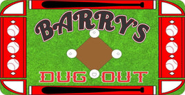 Dug Out Personalized Baseball Sign with Bats & Balls Border