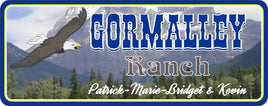 Personalized Ranch Sign with Soaring Bald Eagle
