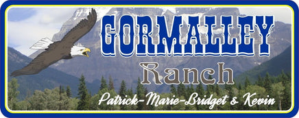 Personalized Ranch Sign with Soaring Bald Eagle