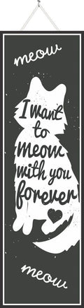 Cat Silhouette Sign in Black and White