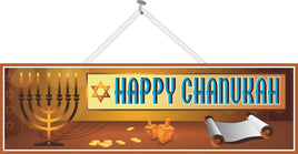 Gold Chanukah Sign with Star of David
