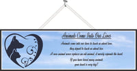 Blue Sky Pet Memorial Sign with Poem & Animal Silhouettes