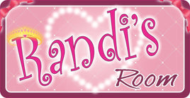 Pink Princess Crown Girls Room Sign