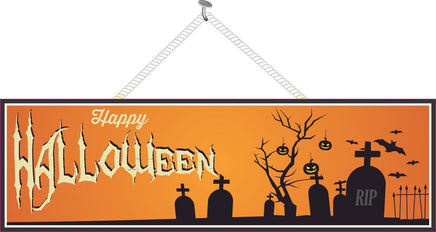 Happy Halloween Holiday Sign in Orange