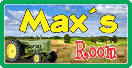 Farm Sign with Custom Name & Green Tractor