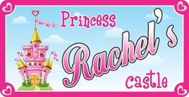 Pink Fairytale Castle Princess Sign with Custom Name